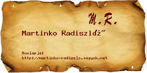 Martinko Radiszló névjegykártya